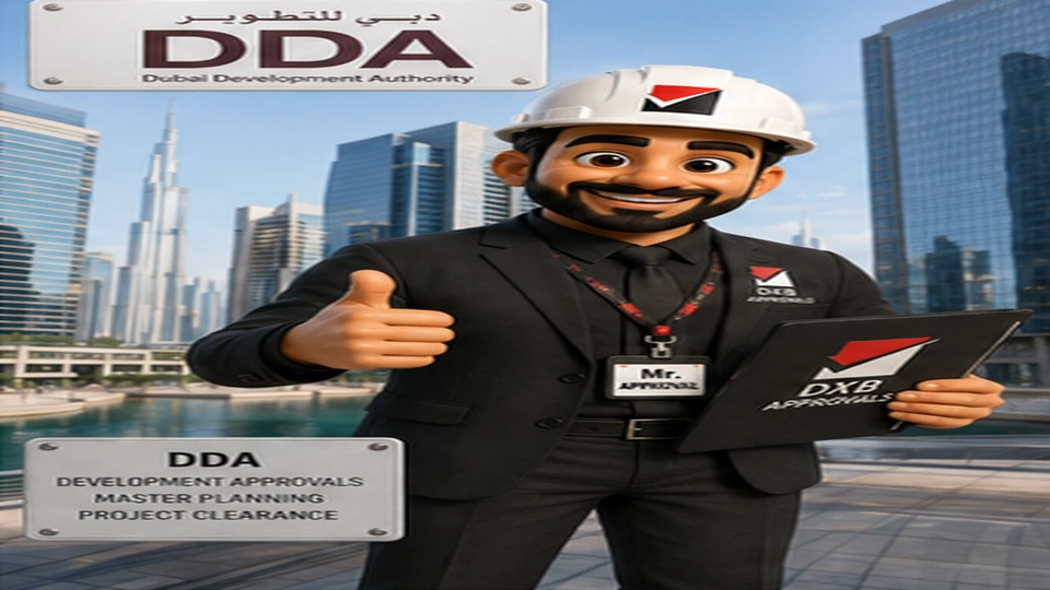 Dubai Development Authority approval scene with Mr. Approval