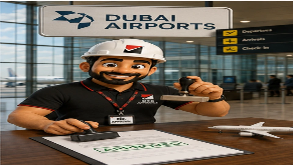Dubai Airports approval scene with Mr. Approval