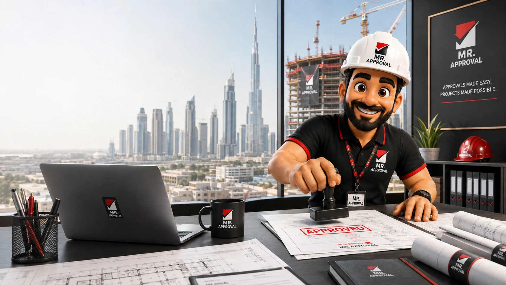 Mr. Approval stamping project drawings approved in Dubai